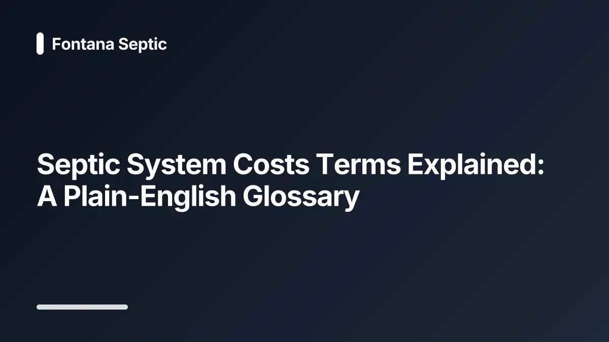 septic system costs glossary