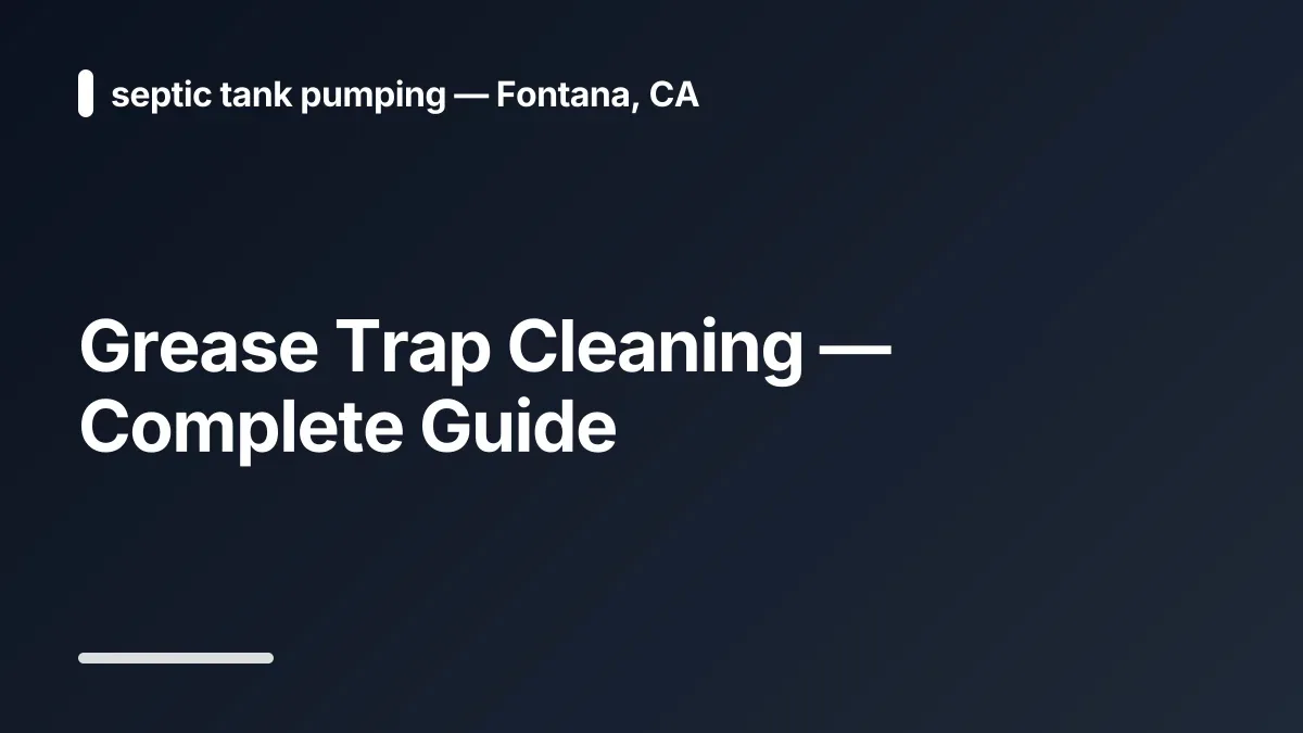 grease trap cleaning landlords