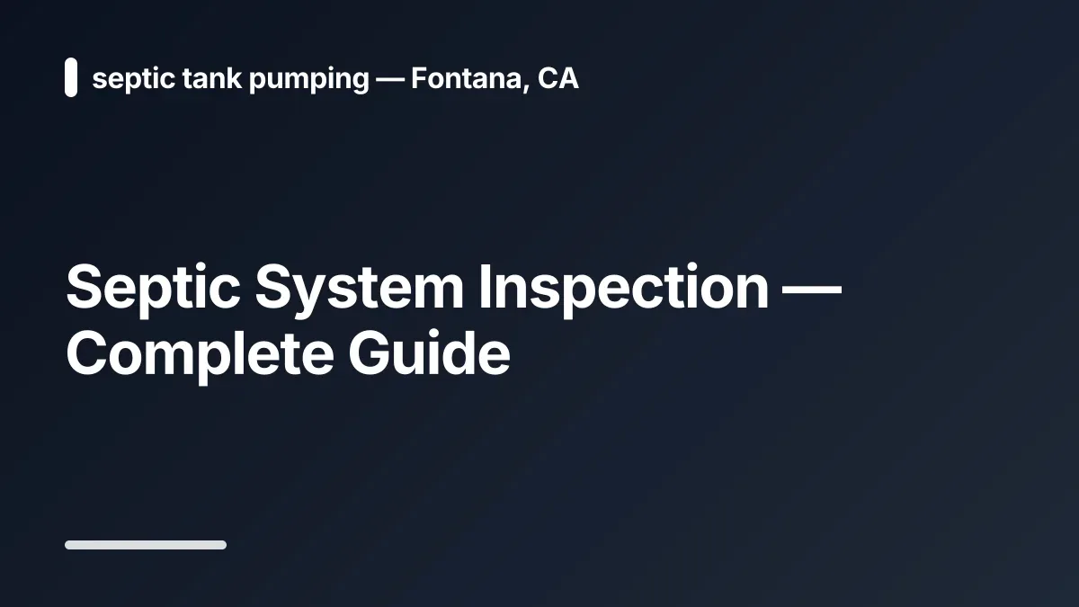 septic inspection home buyers