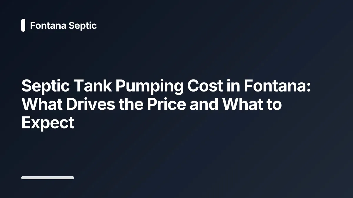 septic tank pumping cost