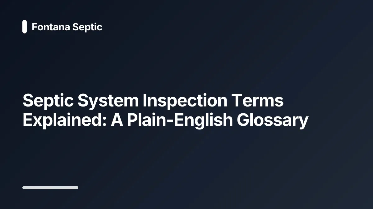 septic system inspection glossary