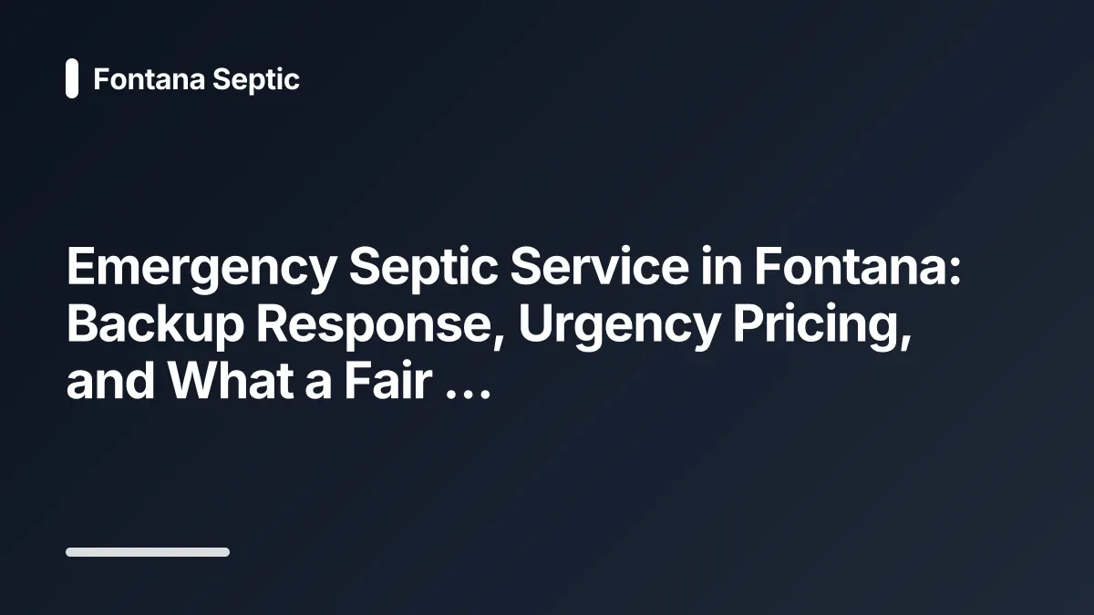 emergency septic call-out cost