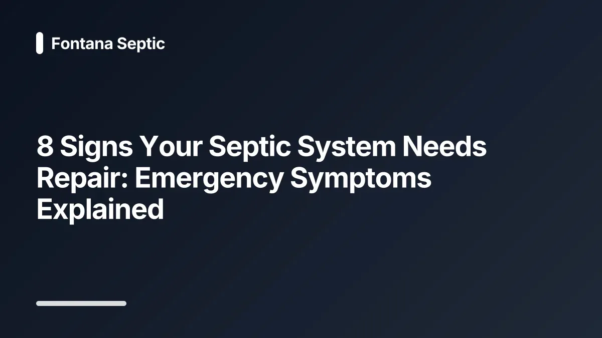 septic system emergency symptoms