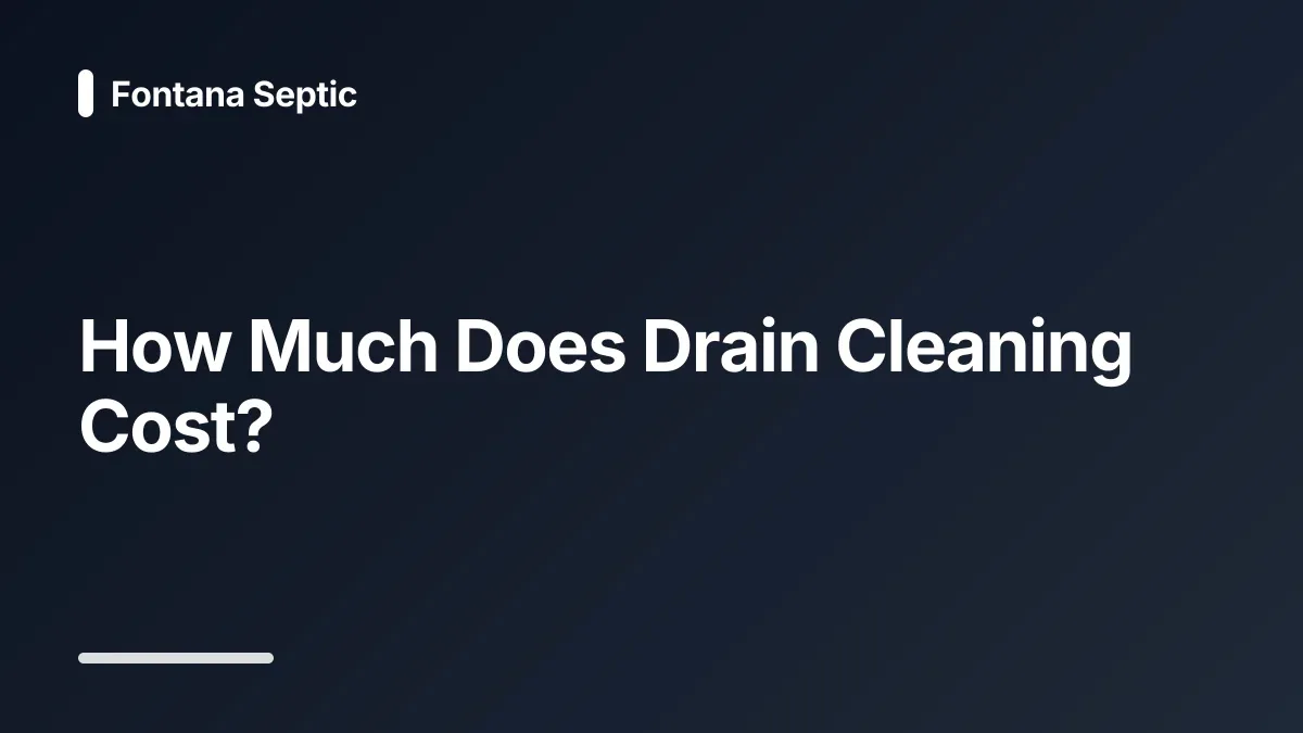 how much does drain cleaning cost