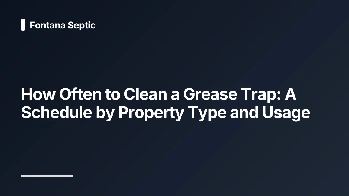 grease trap cleaning schedule