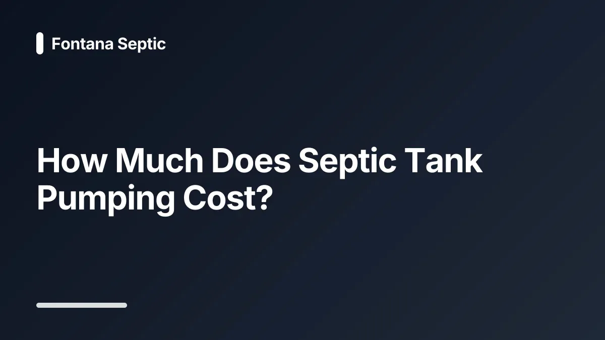 how much does septic tank pumping cost
