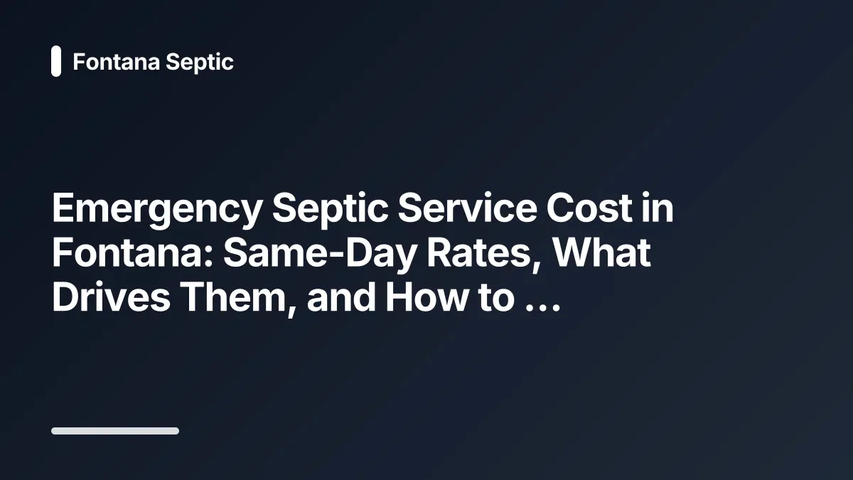 emergency septic service cost
