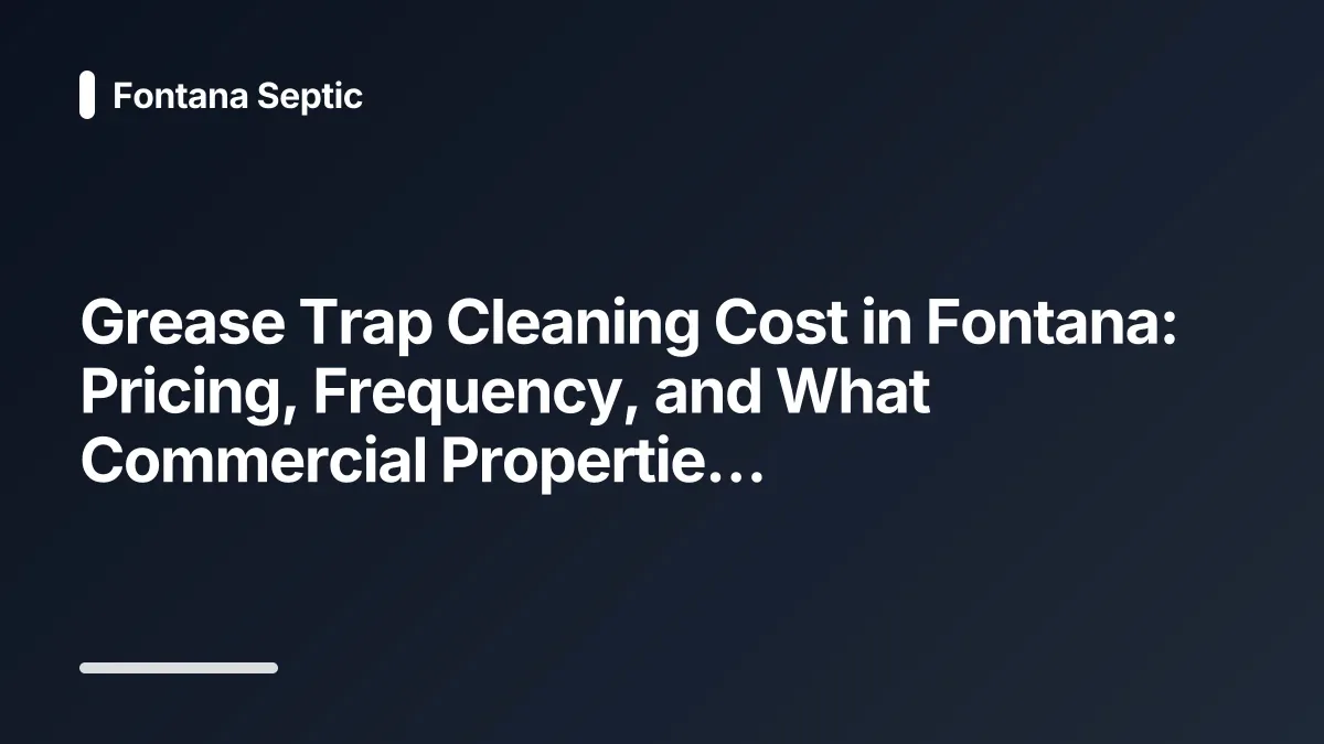 commercial grease trap cost