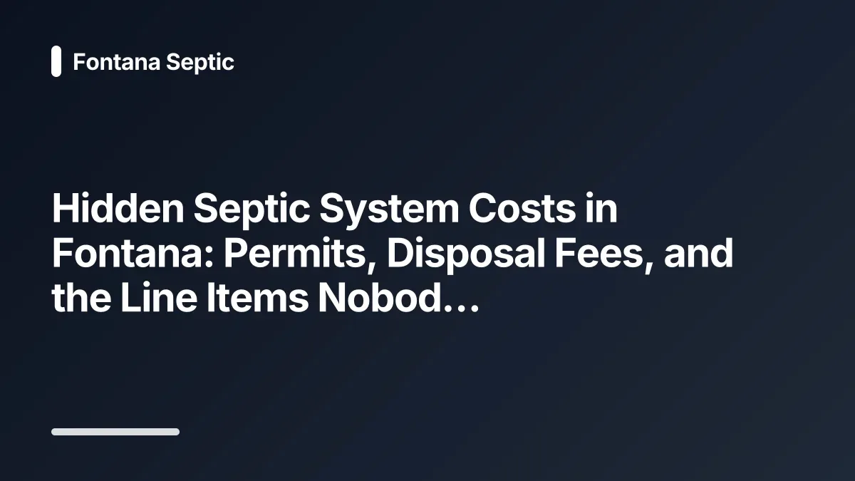 hidden septic fees