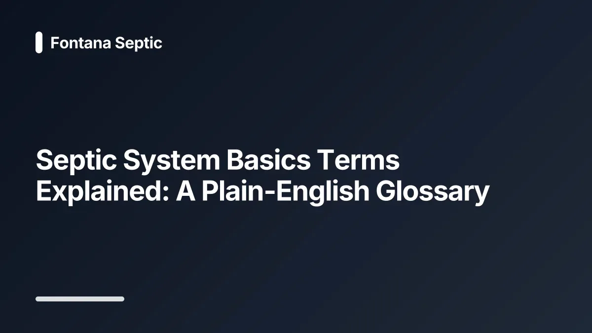 septic system basics glossary