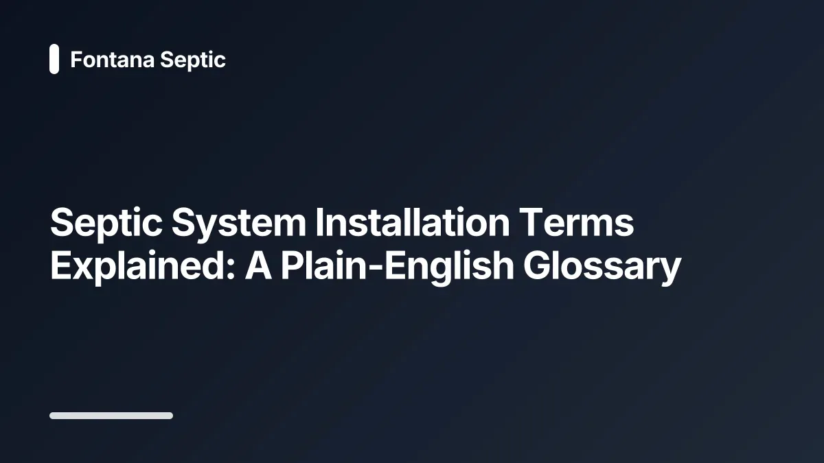 septic system installation glossary
