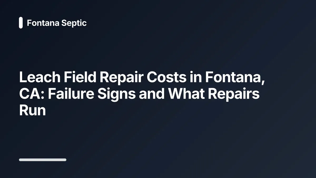 leach field repair cost